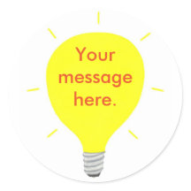 ここにメッセージを追加する黄色の電球シール