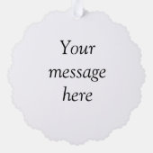 ここにメッセージを追加文字名monogram image quo オーナメントカード (裏面)