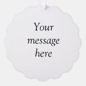 ここにメッセージを追加文字名monogram image quo オーナメントカード (正面)