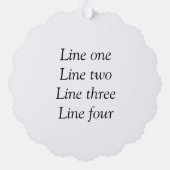 ここにメッセージを追加文字名monogram image quo オーナメントカード (裏面)