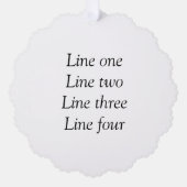 ここにメッセージを追加文字名monogram image quo オーナメントカード (正面)