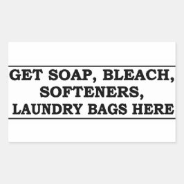 'ここにランドリー項目を取得' Laundromatブラックオーバーレイ 長方形シール
