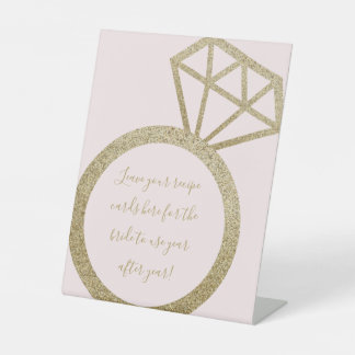 ここにレシピカードをドロップブライダルシャワー 台座サイン