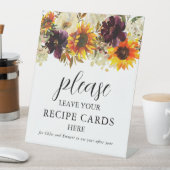 ここにレシピカードを置いてください 秋のブライダルシャワー 台座サイン (インサイチュ)
