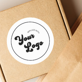 ここにレトロなグルーヴィーロゴを ビジネス プロモーション用に  ラウンドシール