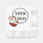 ここにロゴを追加 縁ありカクテルナプキン (正面)