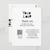 ここにロゴ/デザインを追加 単純な最小テキスト Q R ポストカード (正面/裏面)