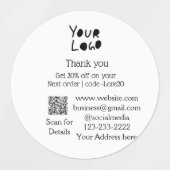 ここにロゴ/デザインを追加 単純な最小テキスト Q R ラベル (デザイン2)