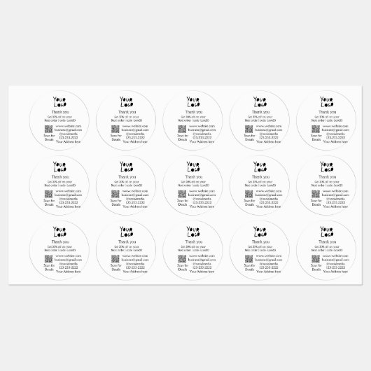 ここにロゴ/デザインを追加 単純な最小テキスト Q R ラベル (シート)