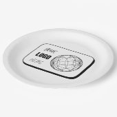 ここにロゴ ペーパープレート (アングル)