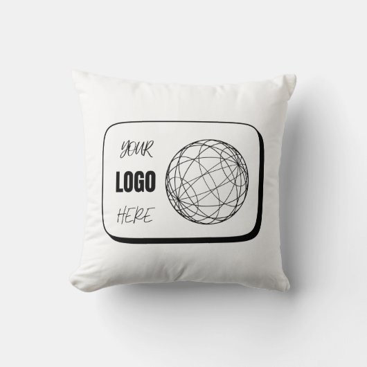 ここにロゴ Throw Pillows クッション (正面)