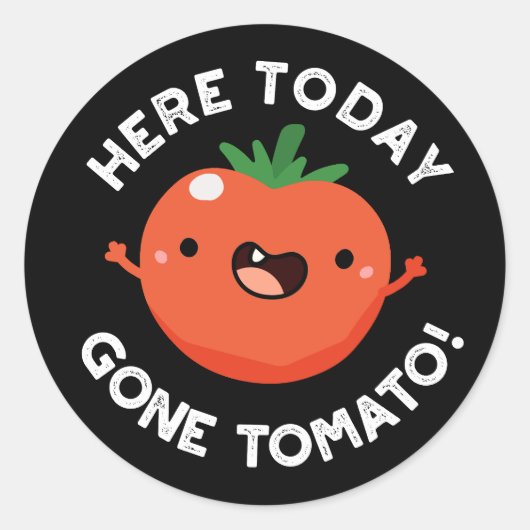 ここに今日のトマトベグおもしろいジープンダークBG ラウンドシール (正面)