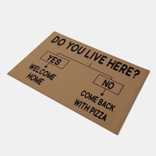 ここに住んでるの？ピ来ザと一緒に戻って ドアマット (アングル)