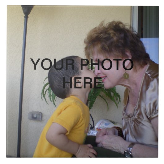 ここに写真 – セラミックフォトタイルテンプレート タイル (正面)