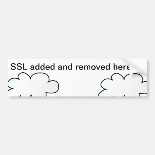 ここに加えられ、取除かれるSSL! : -) バンパーステッカー (正面)