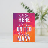 ここに多くの統一された抗議はがき ポストカード (スタンド正面)