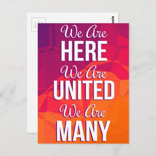 ここに多くの統一された抗議はがき ポストカード (正面/裏面)