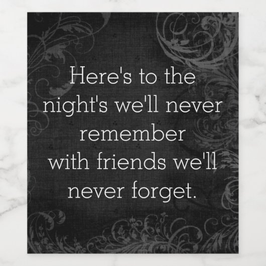 ここに夜のラベルを覚えていないだろう ワインラベル (シングルラベル)