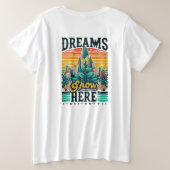 ここに夢が広がる プラスサイズTシャツ (デザイン裏面)