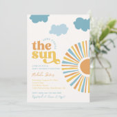 ここに太陽がやってくる！ベイビーシャワーのご案内 招待状 (スタンド正面)