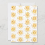 ここに太陽の息子、太陽の雲のベイビーシャワーがやってくる 招待状 (裏面)