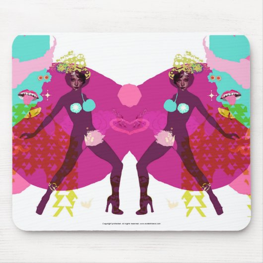 ここに女の子を来て下さい マウスパッド (正面)