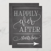 ここに始まった後ずっと楽しく黒板ここにサイン (正面/裏面)