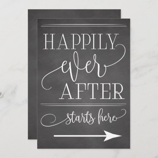 ここに始まった後ずっと楽しく黒板ここにサイン (正面/裏面)