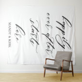 ここに始まった後の幸せな幸せ – ロマン結婚ティック タペストリー (インサイチュ(横))