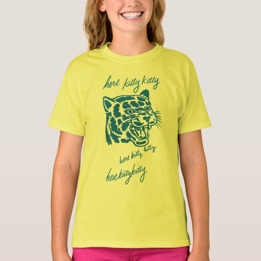 ここに子猫ちゃん Tシャツ (正面)