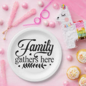ここに家族が集まる ペーパープレート (パーティー)