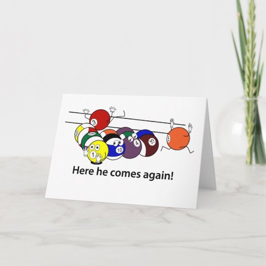 ここに彼は挨拶状を来ます カード (正面)