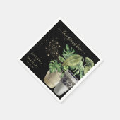 ここに恋が芽生える | かわいい水彩鉢植え スタンダードカクテルナプキン (角)