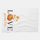 ここに恋が芽生える | パンプキンレタリング秋 キッチンタオル (横)