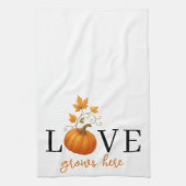 ここに恋が芽生える | パンプキンレタリング秋 キッチンタオル (縦)