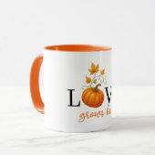 ここに恋が芽生える | パンプキンレタリング秋 マグカップ (正面左)