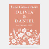 ここに恋が芽生える | 秋庭園の結婚式歓迎 アクリルサイン (正面)