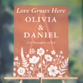 ここに恋が芽生える | 秋庭園の結婚式歓迎 アクリルサイン (ニュートラル)