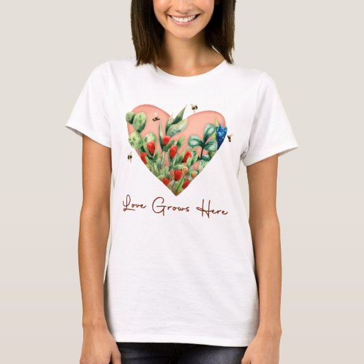 ここに恋が芽生える Tシャツ (正面)
