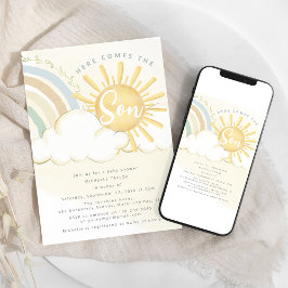 ここに息子が来る |赤ちゃんシャワー 招待状