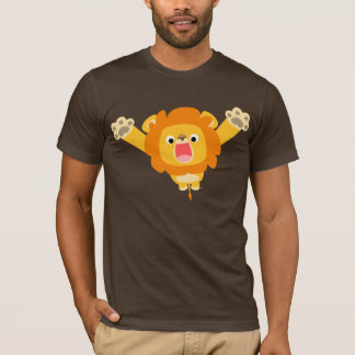 ここに悩み(かわいい漫画のライオン)のTシャツを来ます Tシャツ