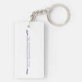 ここに感動的引用文を挿入 – 紫 キーホルダー (裏面)