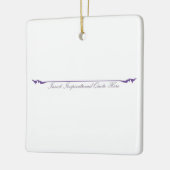 ここに感動的引用文を挿入 – 紫 セラミックオーナメント (左)