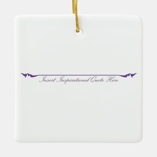 ここに感動的引用文を挿入 – 紫 セラミックオーナメント (正面)