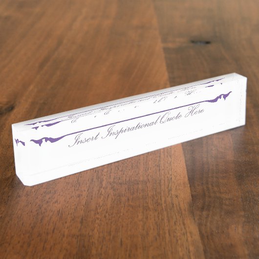 ここに感動的引用文を挿入 – 紫 デスクネームプレート (側面)