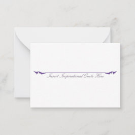 ここに感動的引用文を挿入 – 紫 ノートカード