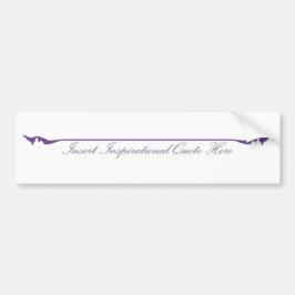 ここに感動的引用文を挿入 – 紫 バンパーステッカー