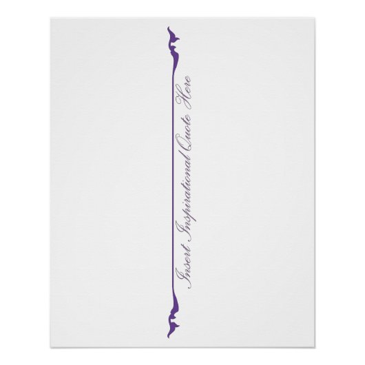 ここに感動的引用文を挿入 – 紫 ポスター (正面)