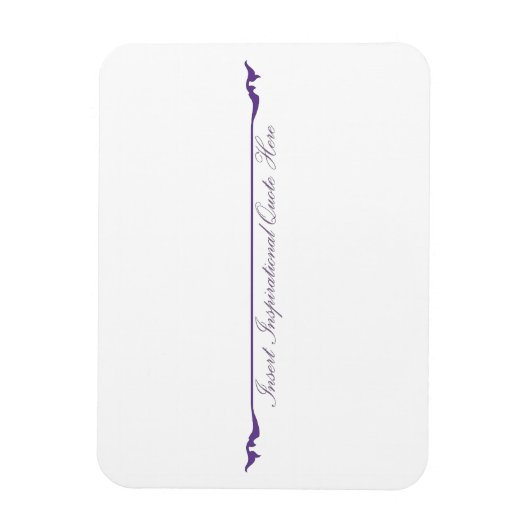ここに感動的引用文を挿入 – 紫 マグネット (縦)