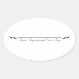 ここに感動的引用文を挿入 – 紫 楕円形シール